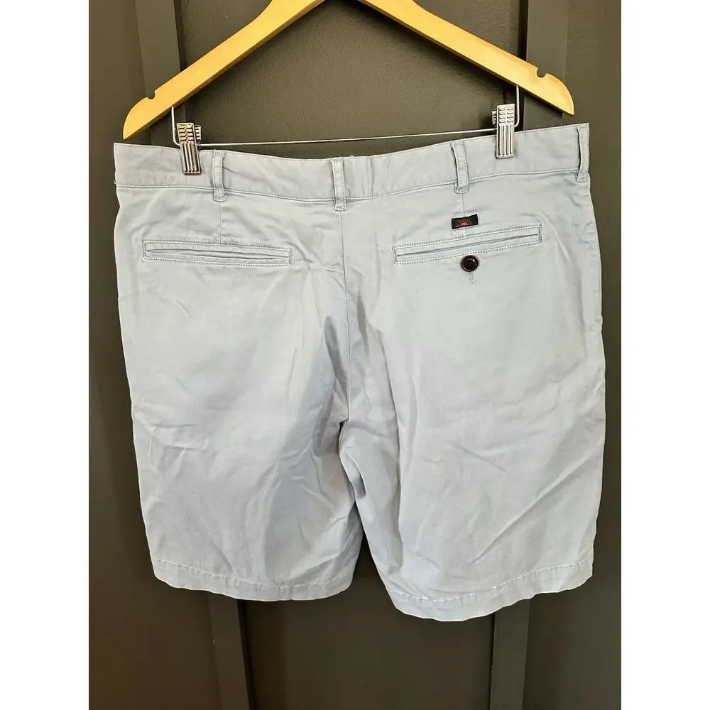 Faherty Men’s Chino Shorts - Light Blue, Size 36, Flat Front With Pockets